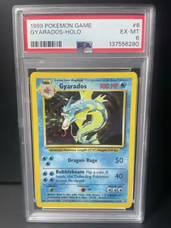 Pokemon TCG Gyarados Holo Rare Card Base Set 1999 PSA 6 Graded - Image 1