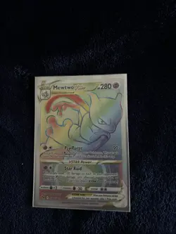 Pokemon Go TCG Mewtwo VSTAR Secret Rainbow Rare Card 079/078 - Image 1