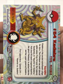 Kadabra Topps Chrome Pokemon Series 1 #64 2000 Pokemon Card - NM - Image 2
