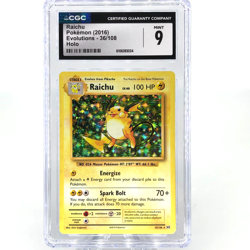 CGC 9 Pokemon Card Raichu 36/108 Evolutions 2016 Holo English Karte [9] - Image 1