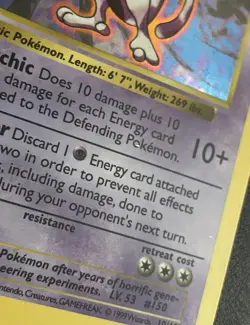 Mewtwo | 10/102 | Shadowless | Holo | Pokemon Card | LP - Image 2