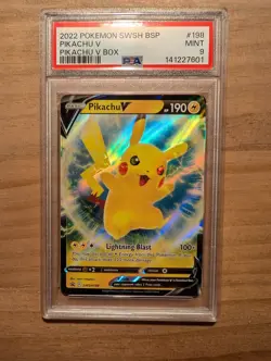 Pikachu V SWSH198 SWSH: Sword & Shield Promo Cards Holo PSA 9 - Image 1