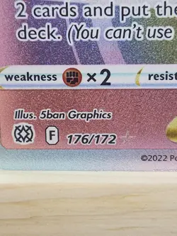 Pokemon Arceus VSTAR 176/172 Secret Rare Full Art Holo Brilliant Stars TCG Card - Image 2