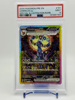 💎🔥📈2025 POKEMON PRE EN-PRISMATIC EVOLUTIONS SIR 161/131 UMBREON EX PSA9📈🔥💎 - Image 1