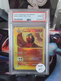 2003 Pokemon Skyridge Magcargo Reverse Foil #17 PSA 10 - Image 1