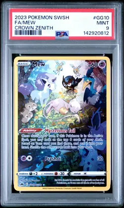 2023 POKEMON SWORD & SHIELD CROWN ZENITH #GG10 FULL ART/MEW PSA 9 - Image 1