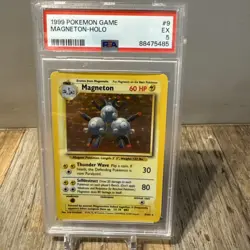 PSA 5 EX Pokemon Magneton Base Set Holo 9/102 - Image 1