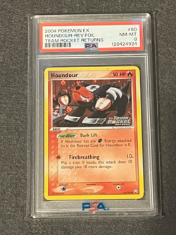 2004 Pokemon EX Team Rocket Returns #60 Houndour reverse holo foil. PSA 8 - Image 2