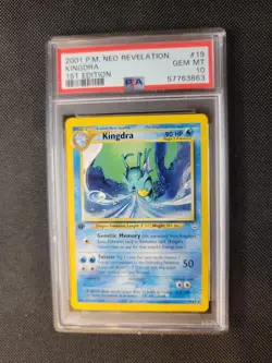 2001 Pokemon Neo Revelation 1st Edition 19 Kingdra PSA 10 WoTC - Image 1