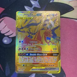 Pokemon NM Reshiram & Charizard GX Tag Team Gold Promo SM247 - Image 1