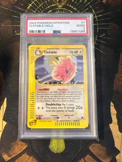 Pokemon Clefable 7/165 Expedition Holo PSA 2 - Image 1