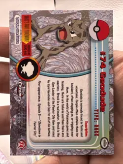 Geodude #74 Topps Chrome Pokemon TV Animation Edition VTG 2000 Holo Foil - Image 2