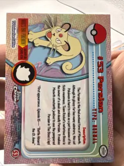 2000 Topps Chrome Pokemon Series 1 Persian #53 Holo Foil NM - Image 3