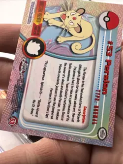 2000 Topps Chrome Pokemon Series 1 Persian #53 Holo Foil NM - Image 4