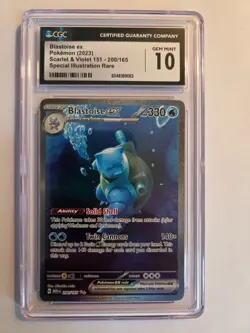 Pokemon Blastoise ex 151 MEW EN Special Illustration Rare #200 CGC 10 Gem - Image 1