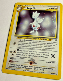 Togetic #16 Holo Pokemon Neo Genesis 2000 WOTC MP Vintage Card - Swirl🌀 - Image 1