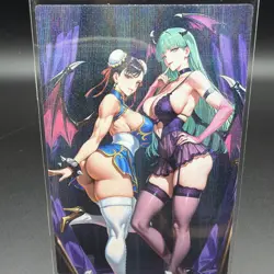 Chun Li & Morrigan Anime Waifu Card Doujin ACG Goddess Holo - Image 1