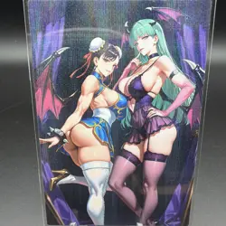 Chun Li & Morrigan Anime Waifu Card Doujin ACG Goddess Holo - Image 2