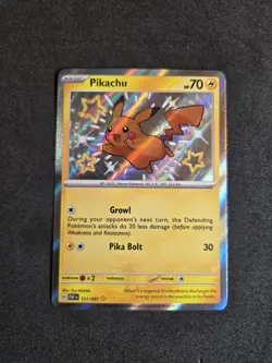 Pokemon Pikachu Card Paldean Fates 131/091 Shiny Holo Rare NM Condition - Image 2