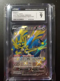Zacian V SWSH292 Full Art Black Star Promo Pokemon Card CGC 9 - Image 1