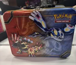 Pokemon 2014 Premium Collector Lunchbox Tin Kyogre Groudon W/ Binder and Pencils - Image 2