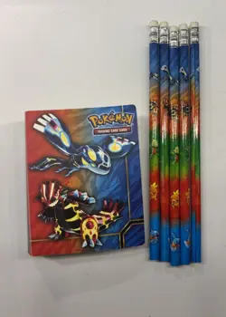 Pokemon 2014 Premium Collector Lunchbox Tin Kyogre Groudon W/ Binder and Pencils - Image 5
