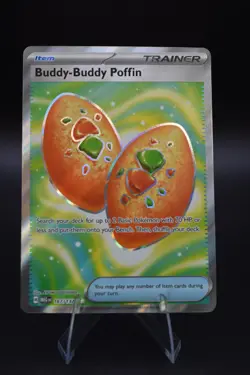 Pokemon TCG Buddy-Buddy Poffin 167/132 Me01: Mega Evolution Holo NM Ungraded - Image 1