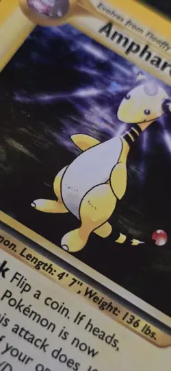 2000 Pokemon English Neo - Genesis Holo Rare Ampharos #1/111 - Poor - Image 4