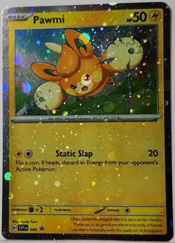 INSANE HOLO BLEED ERROR HD Swirl 🌀 Pawmi Cosmo Holo Black Star Promo Pokemon ✨ - Image 3