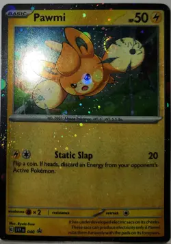 INSANE HOLO BLEED ERROR HD Swirl 🌀 Pawmi Cosmo Holo Black Star Promo Pokemon ✨ - Image 4