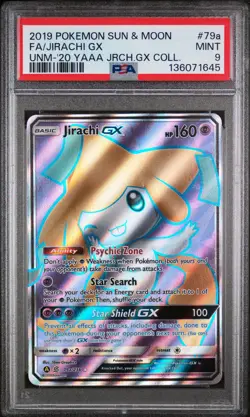 Jirachi Gx Pokemon Sun & Moon Unified Minds 79a/236 PSA 9 - Image 1
