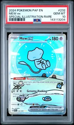 2024 POKEMON PAF EN-PALDEAN FATES SPECIAL ILLUSTRATION RARE #232 MEW EX PSA 10 - Image 1