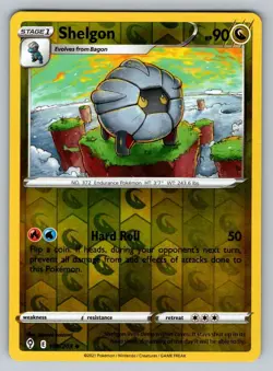 2021 Pokemon TCG Evolving Skies Shelgon Reverse Holo 108/203 - Image 1