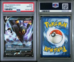 2021 POKEMON SWORD & SHIELD EVOLVING SKIES #094 UMBREON V PSA 10 - Image 3