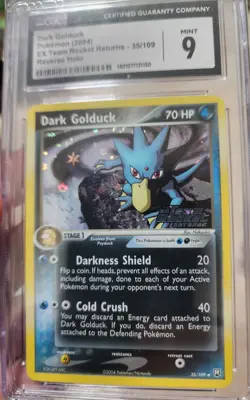 2004 POKEMON EX TEAM ROCKET RETURNS #35 DARK GOLDUCK-REVERSE FOIL CGC 9 - Image 1