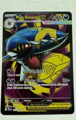 Mega Sharpedo ex 113/094 Me02: Phantasmal Flames Holo Pokemon TCG NM - Image 1