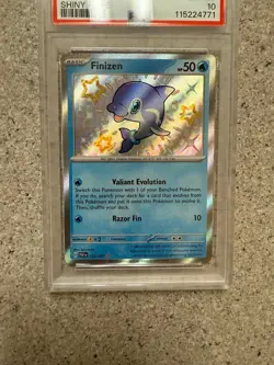 2024 POKEMON PAF EN-PALDEAN FATES SHINY RARE #123 FINIZEN PSA 10 NEW CERT. - Image 2