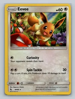Pokemon Hidden Fates #48/68 Eevee (48) Holo Holo Rare - Image 1