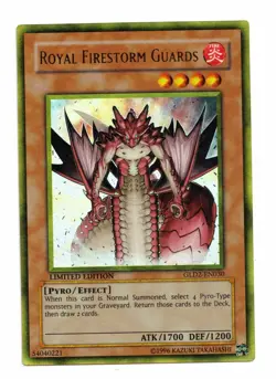 Yu-Gi-Oh! Card: Royal Firestorm Guards GLD2-EN030 Limited Edition Gold Rare! NM - Image 1