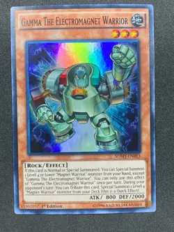 Yugioh Gamma the Electromagnet Warrior SDMY-EN003 Super Rare 1st Ed - LP - Image 1