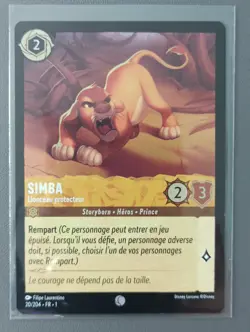 LORCANA FR Card - Chapter 1 20/204 Simba-✨FOIL✨New - Image 1