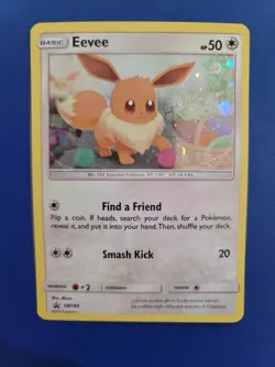 Eevee Pokemon Card Sun & Moon Black Star Promo #SM184 TCG Holo - Image 1