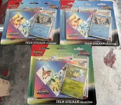 Pokemon TCG Scarlet and Violet 8.5 Prismatic Evolutions Tech Sticker LOT OF 3 - Image 1