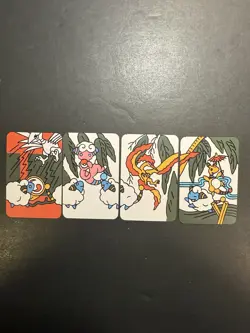 4x Pokemon Poker Playing Card Hanafuda Mareep Moltres Custom Fan Art Puzzle - Image 1