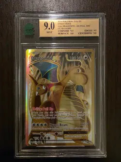 2016 POKEMON XY EVOLUTIONS #106 FULL ART/DRAGONITE EX MNT 9.0-9.5 SUBGRADES - Image 1