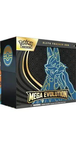 Pokemon TCG: Mega Evolution Factory Sealed Elite Trainer Box - Mega Lucario - Image 1