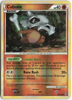 Pokemon - Cubone #60/102 - Triumphant Reverse Holo - Image 1