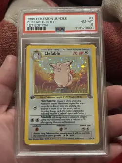Pokemon PSA 8 NM-MT 1st Edition Jungle Holo Clefairy 1/64 - Image 1