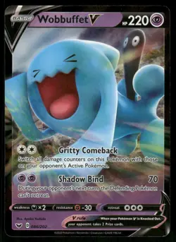 Wobbuffet V 086/202 Ultra Rare Holo NM Pokemon SWSH01: Sword & Shield Base Set - Image 1