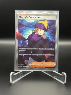 2024 Pokemon TCG SV Temporal Forces 201/162 Morty's Conviction Ultra Rare - Image 1